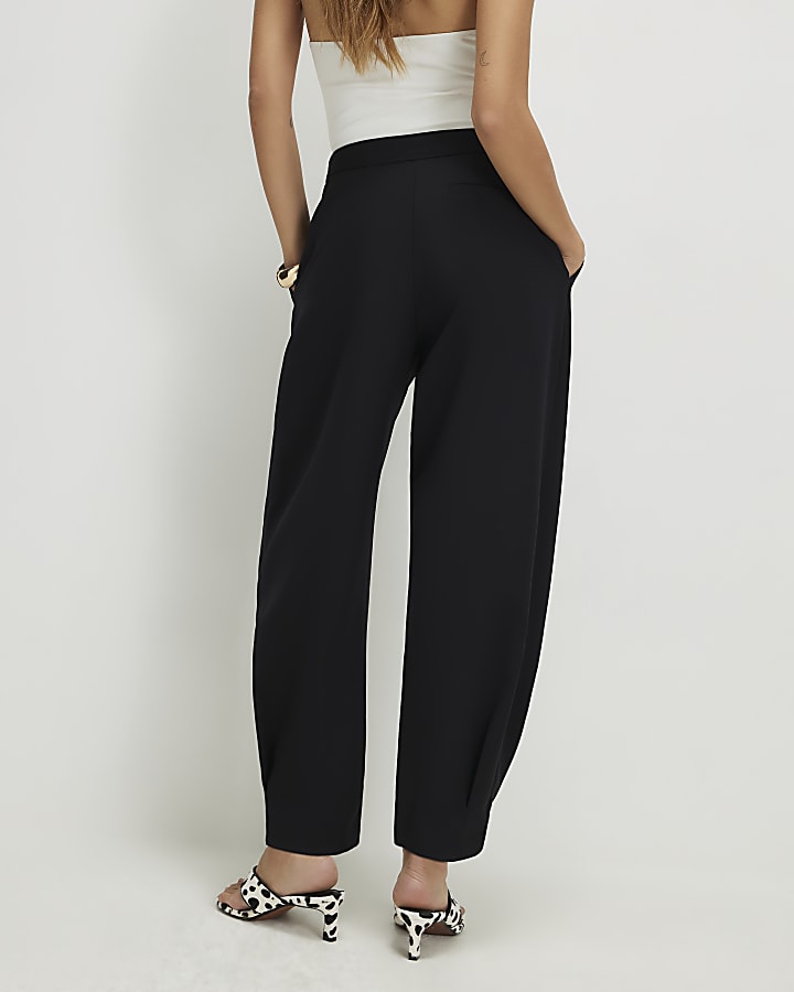 Brown Barrel leg Tailored Trousers
