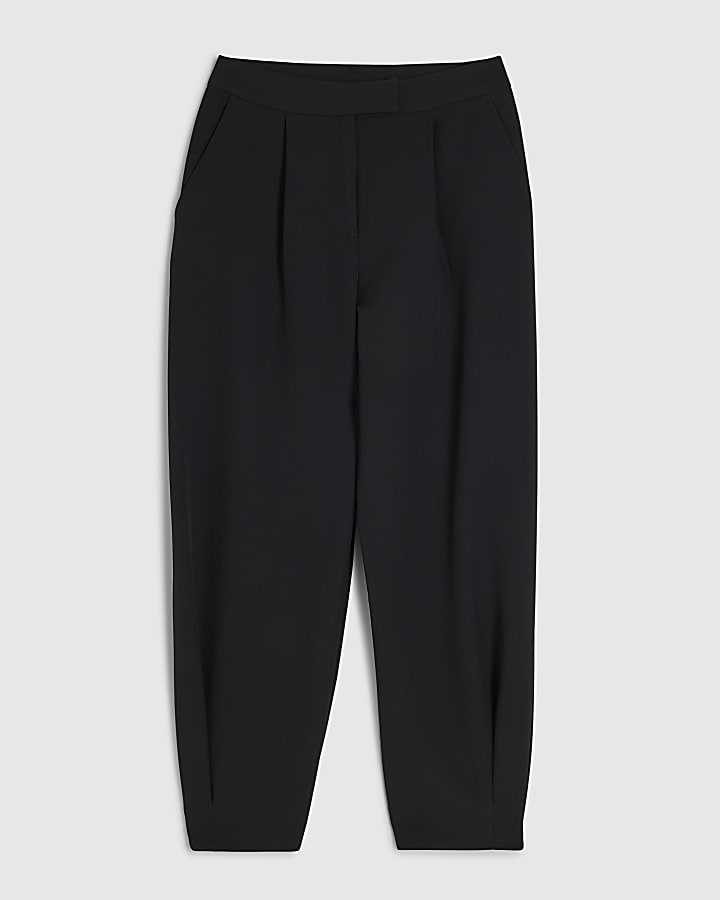 Brown Barrel leg Tailored Trousers