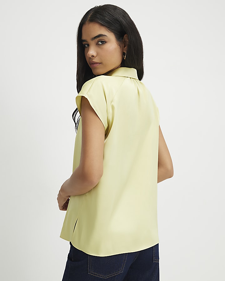 Green Satin Relaxed Shirt