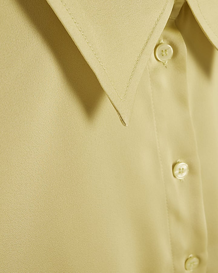 Green Satin Relaxed Shirt