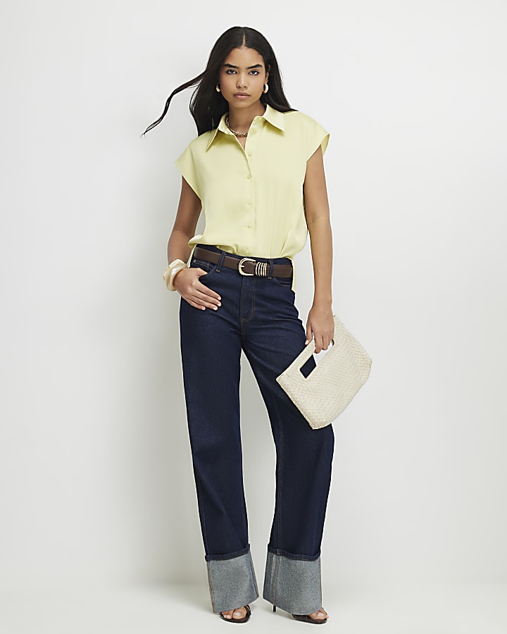 Green Satin Relaxed Shirt