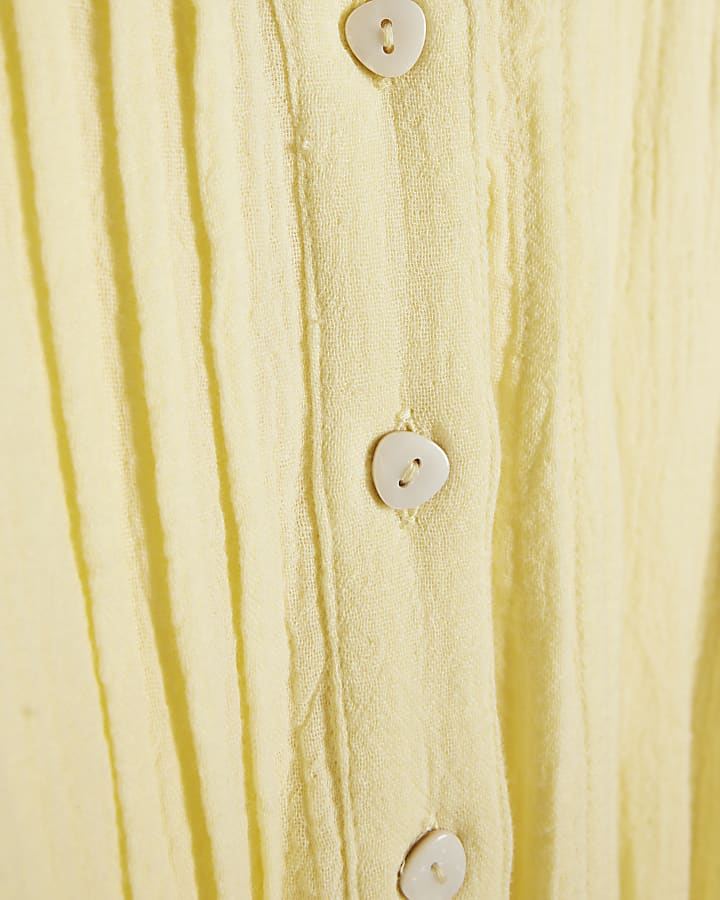 Yellow Cotton Textured Playsuit