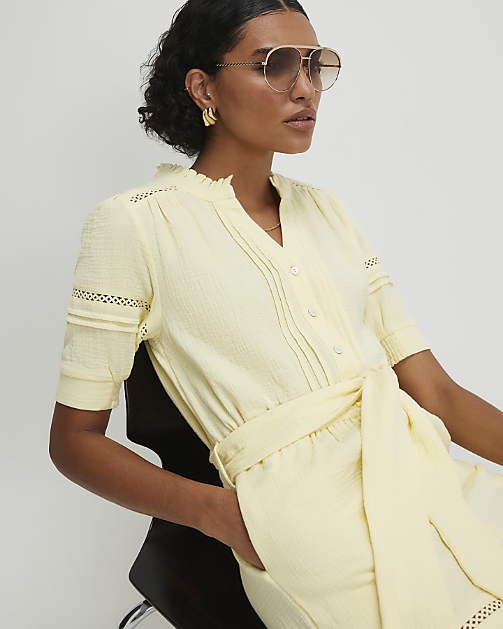 Yellow Textured Playsuit