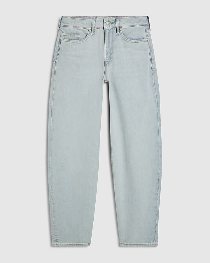 Blue Washed Core Barrel Leg Jeans