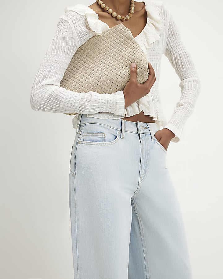 Blue Washed Core Barrel Leg Jeans
