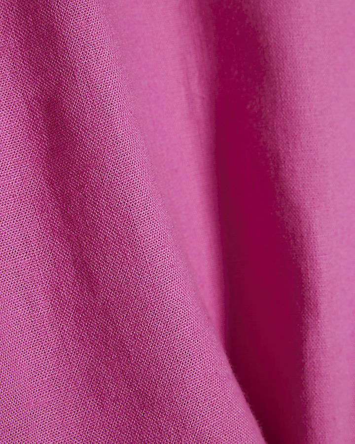 Pink Linen Blend Tank Top