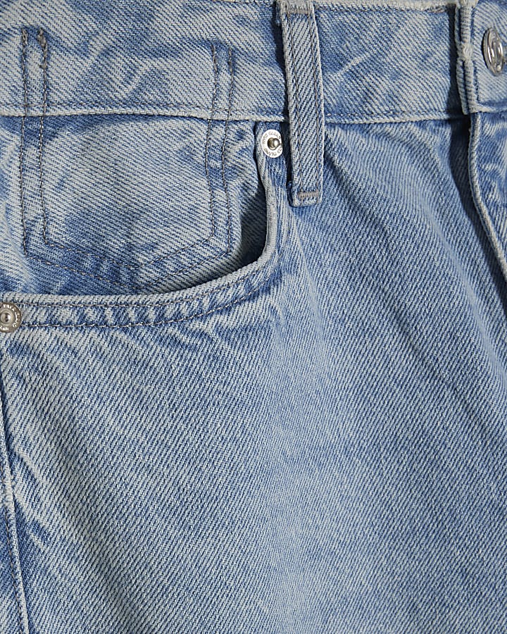 Blue Twist Seam Barrel Leg Jeans