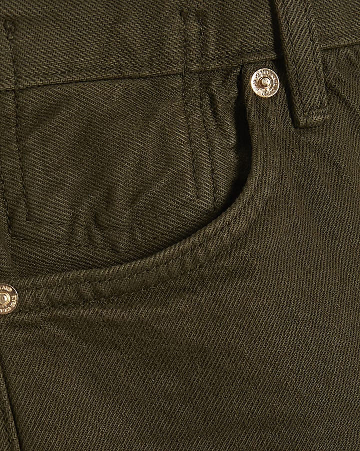 Khaki Twist Seam Barrel Leg Jeans