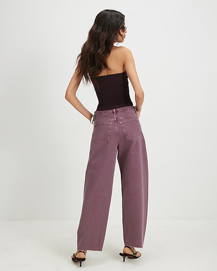 Pink Twist Seam Barrel Leg Jeans