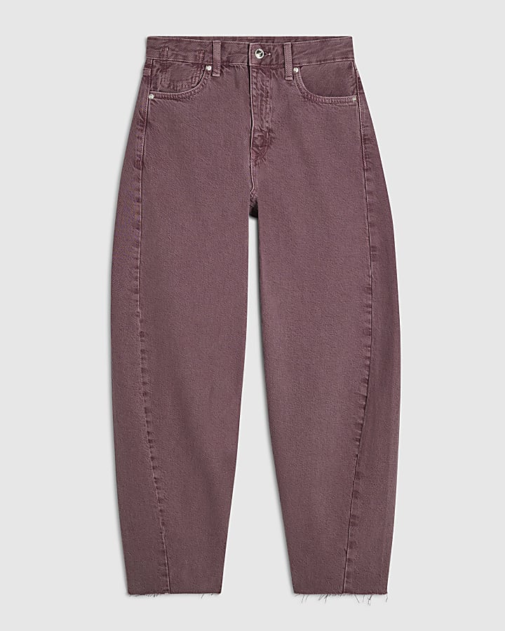 Pink Twist Seam Barrel Leg Jeans