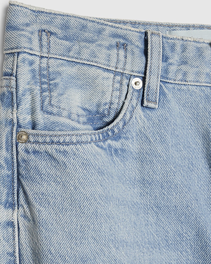 Petite Blue Twist Seam Barrel Leg Jeans