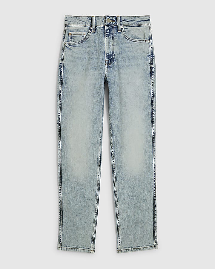 Petite Blue Washed Cigarette Jeans