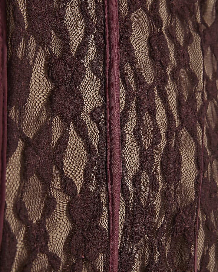 Burgundy Lace Hybrid Mini Cami Dress