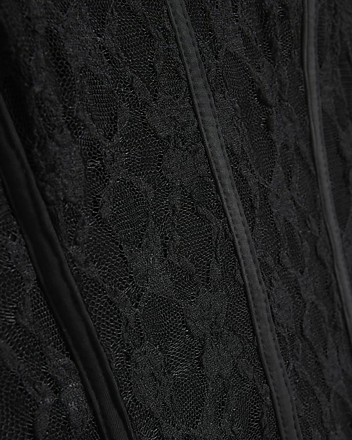 Black Lace Hybrid Mini Cami Dress