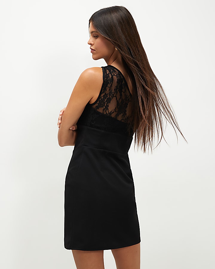 Black Lace Corset Mini Dress