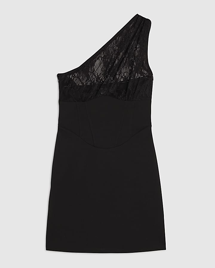 Black Lace Corset Mini Dress