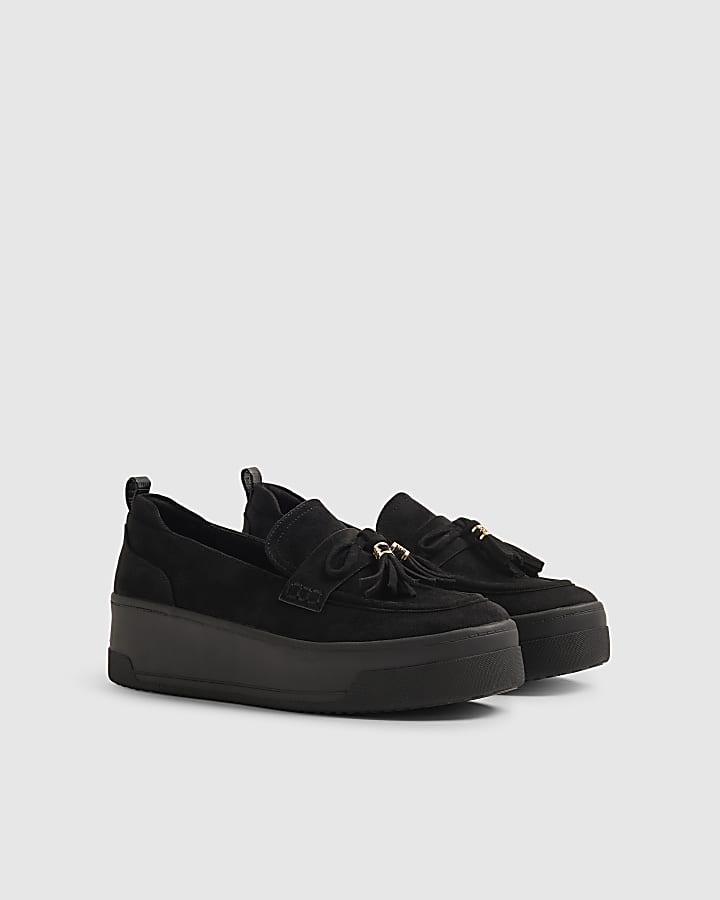Black Tassel flatform Trainers