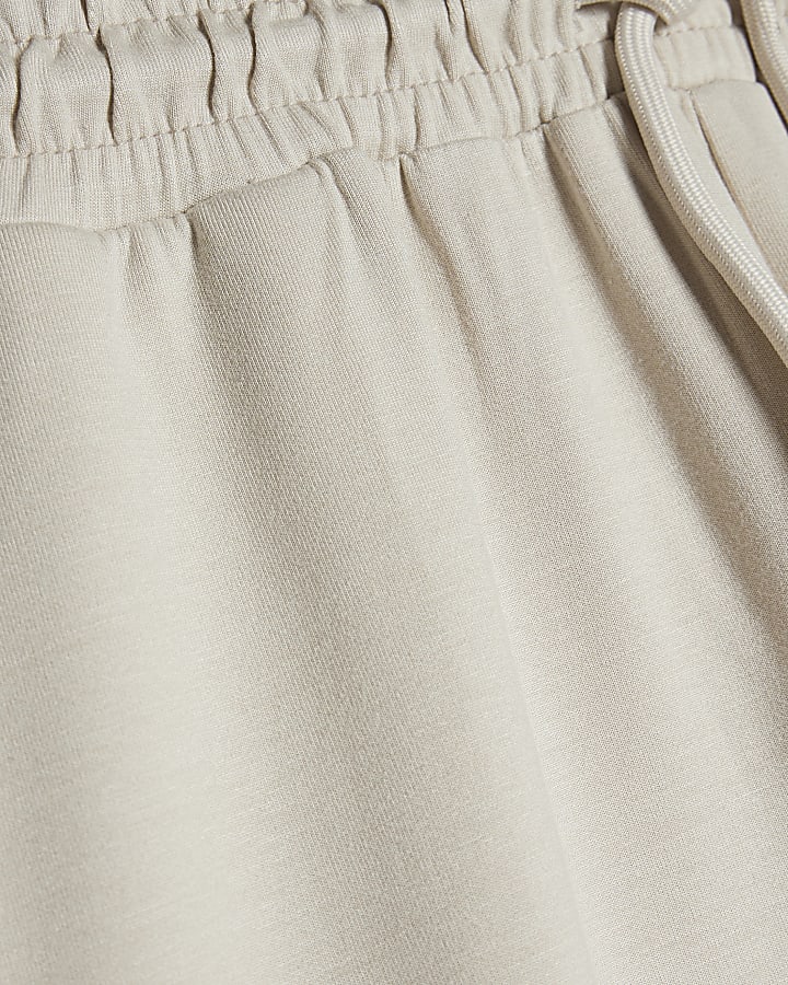 Cream Premium Drawstring Wide Leg Joggers