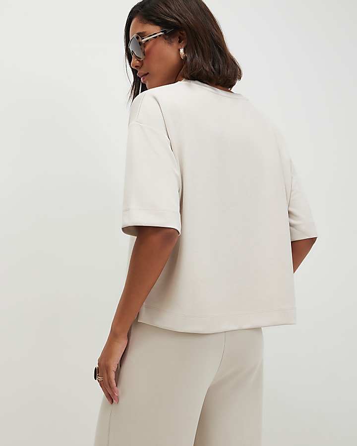 Cream Premium Boxy T-Shirt