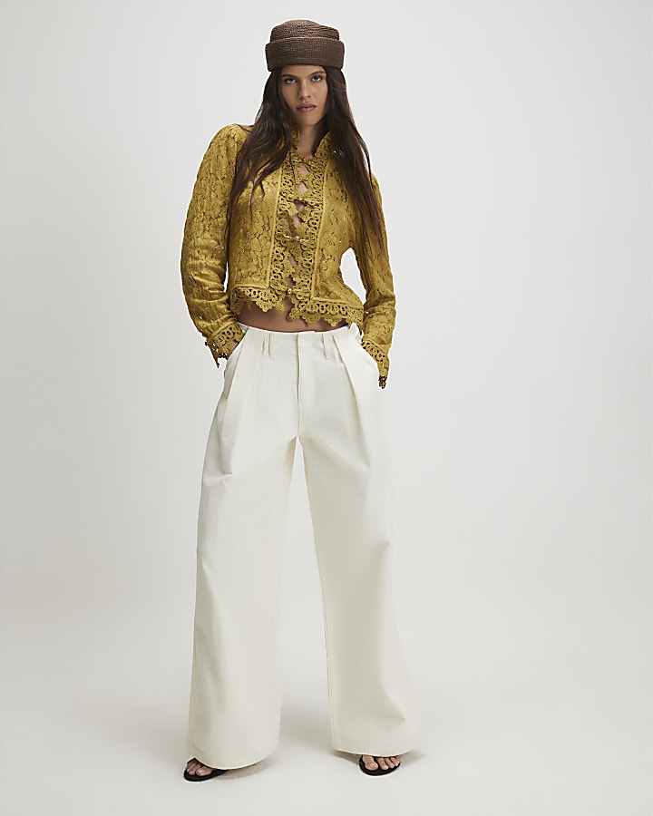 Khaki Lace Detail Drummer Jacket
