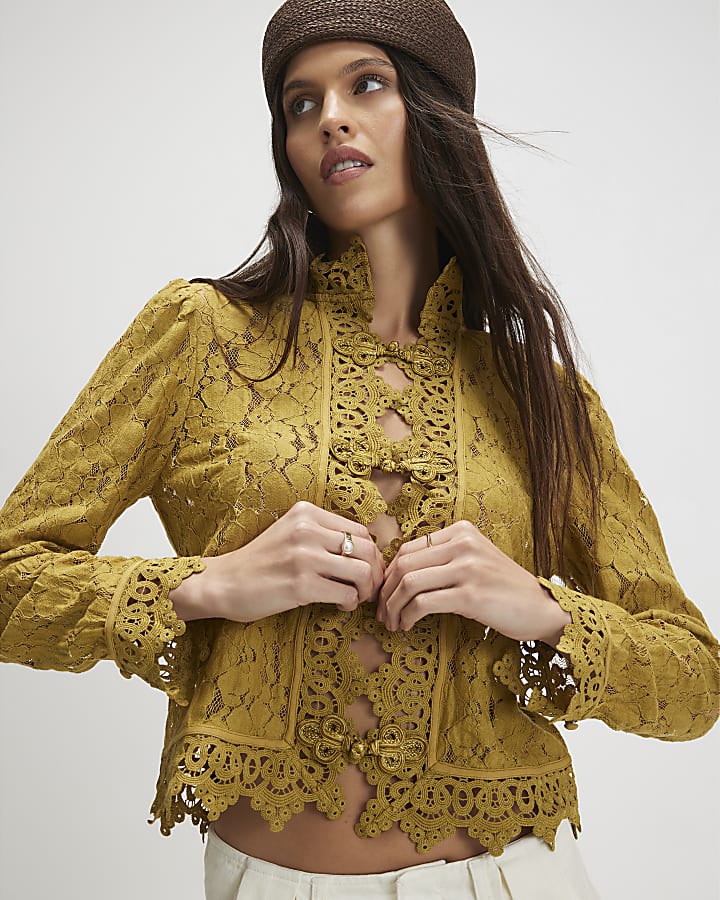 Khaki Lace Detail Drummer Jacket