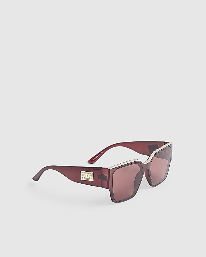 Red Top Bar Visor Sunglasses