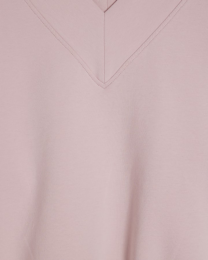 Pink Premium V Neck Sweatshirt