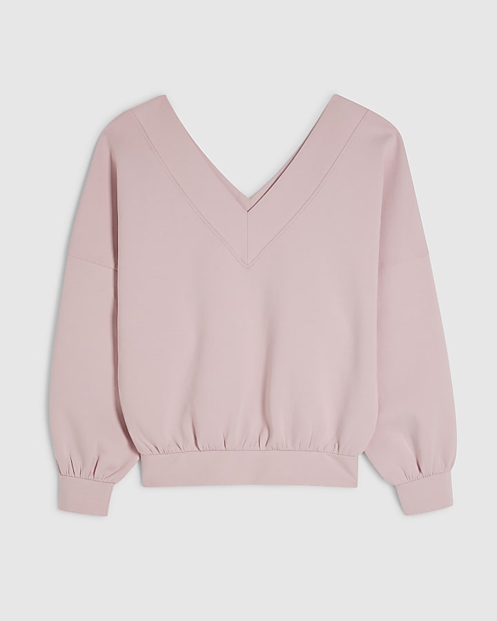 Pink Premium V Neck Sweatshirt