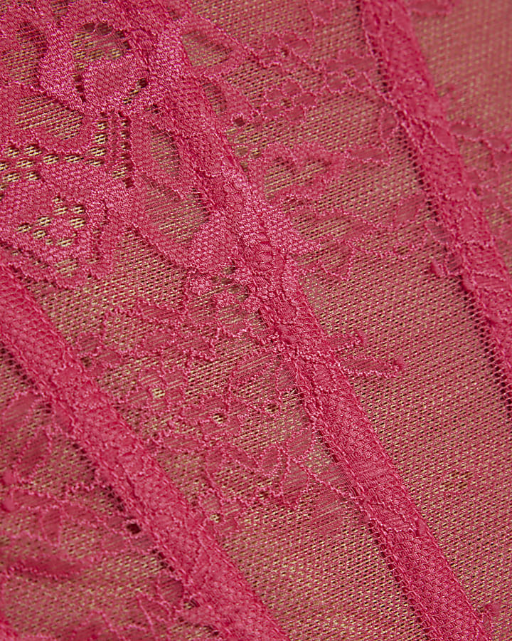 Pink Lace Corset Top