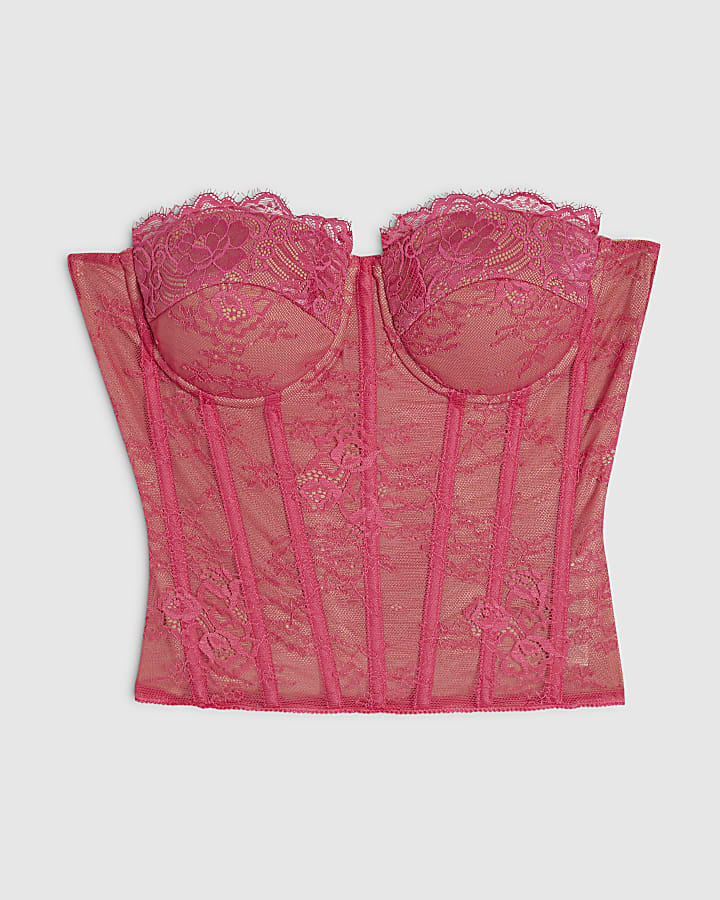 Pink Lace Corset Top