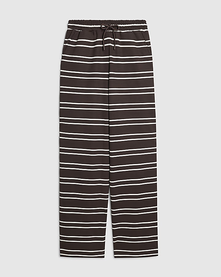 Brown Premium Stripe Jogger Trousers