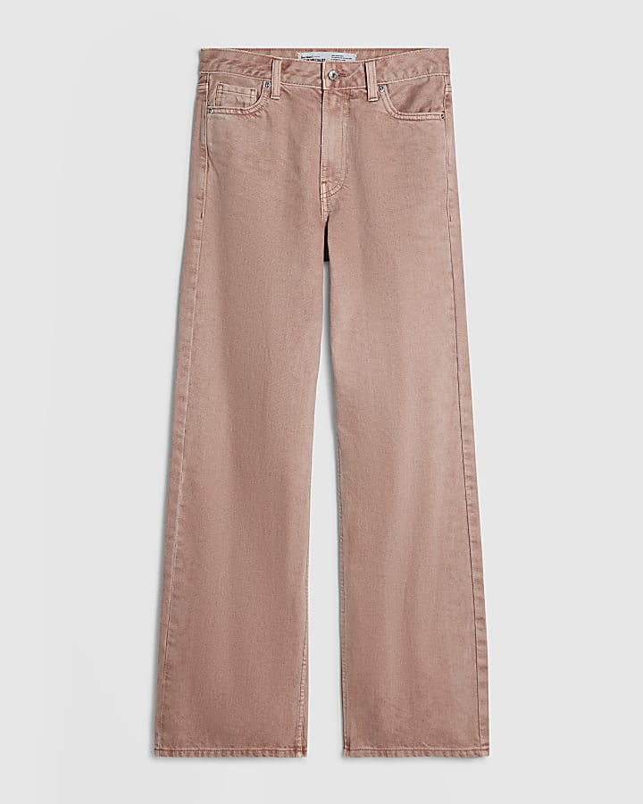 Pink Relaxed Straight Leg Jeans