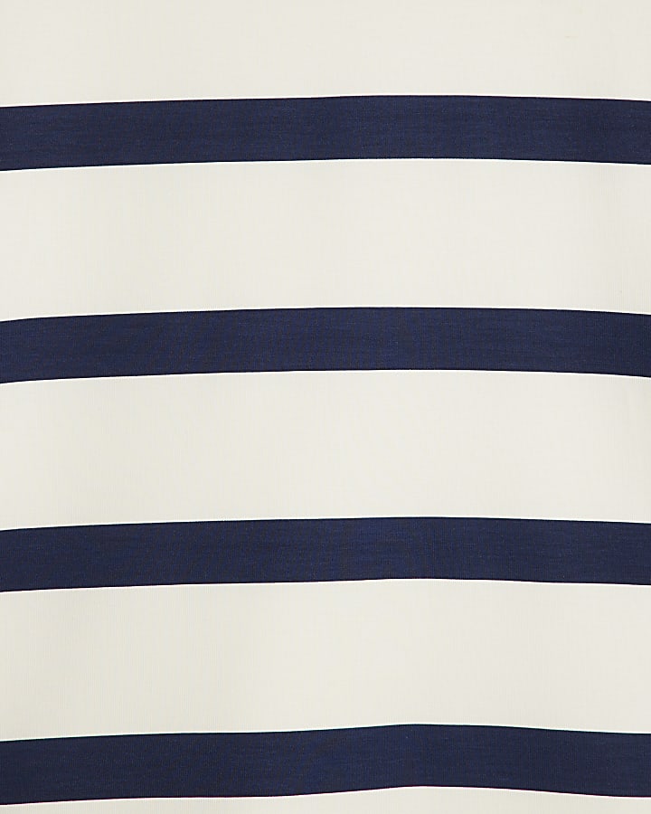 Cream Premium Striped Boxy T-shirt