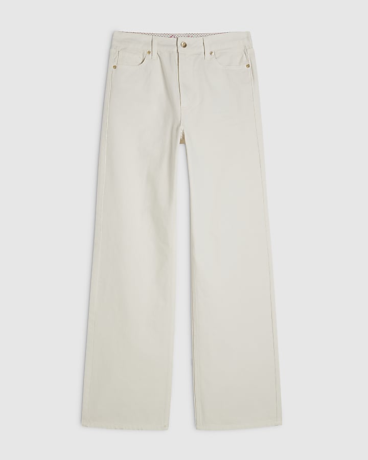 White Relaxed Straight Leg Jeans