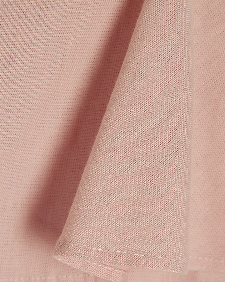 Pink Linen Blend Tiered Cami Top