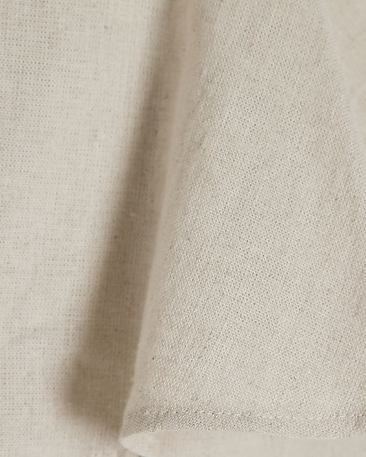 Beige Linen Blend Tiered Cami