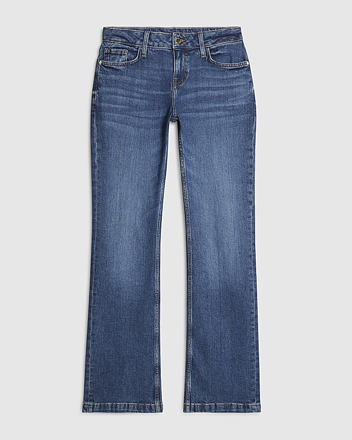Blue Back Split Seam Bootcut Jeans