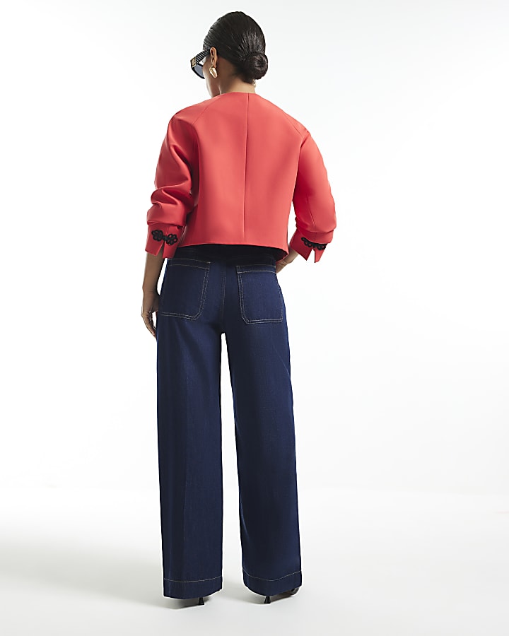 Petite Blue Wide Leg PJ Style Jeans