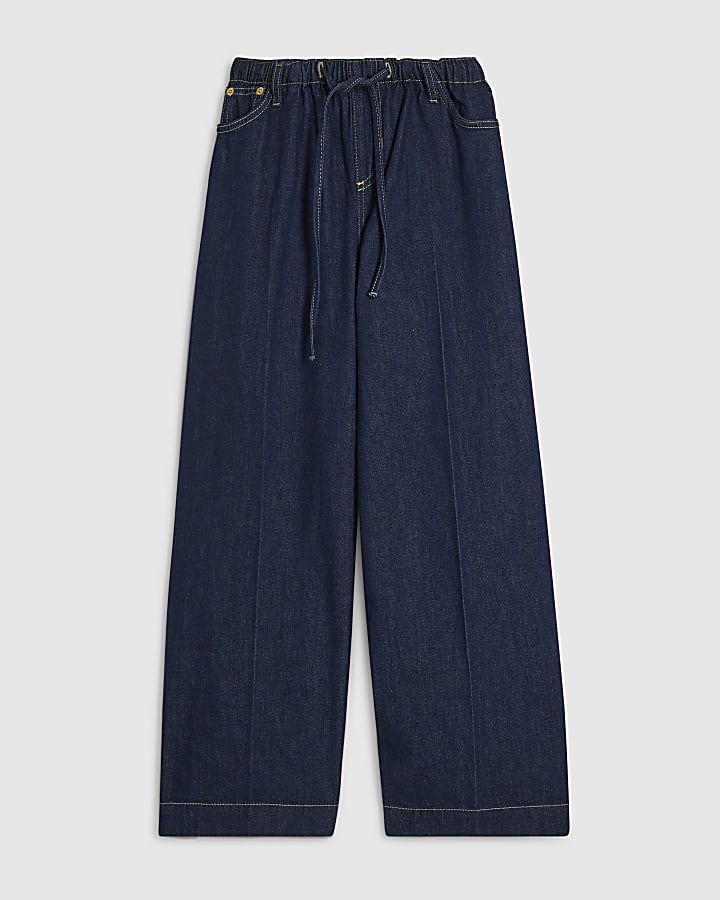 Petite Blue Wide Leg PJ Pant Jeans