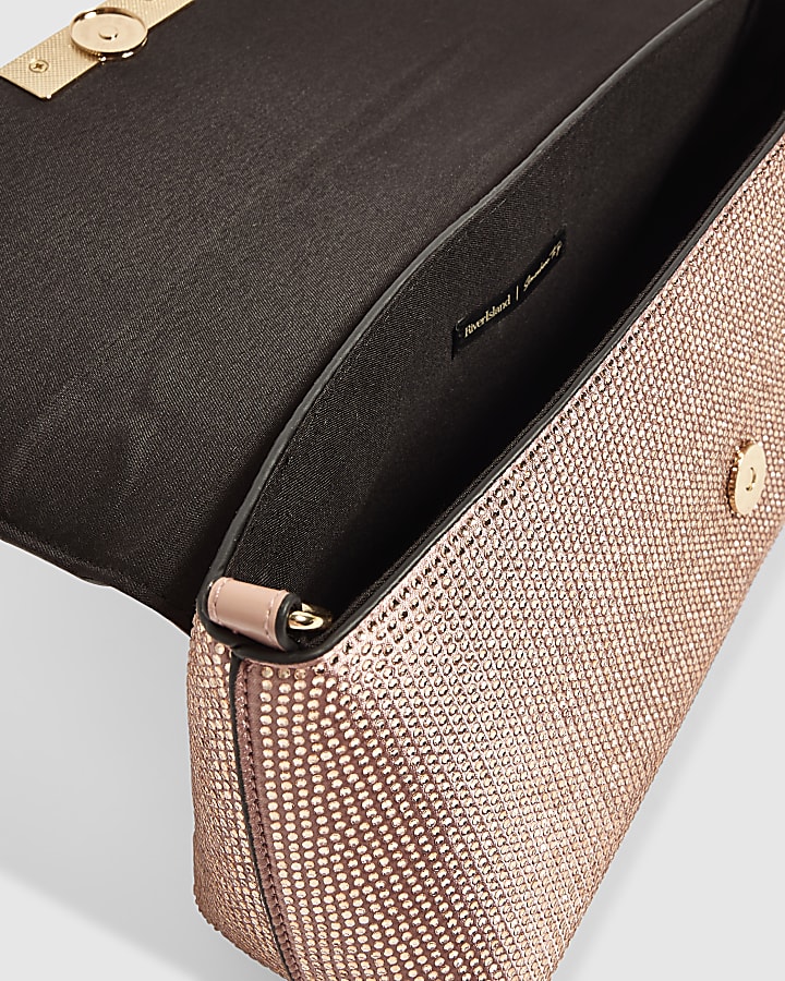 Pink Embellished Flap Over Bag