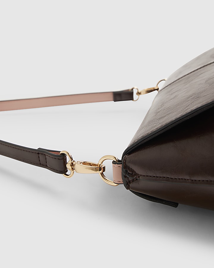 Red Bar Flap Over Clutch Bag