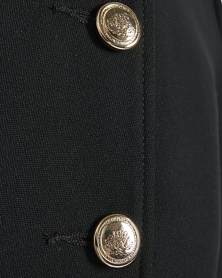 Black High Neck Military Jacket