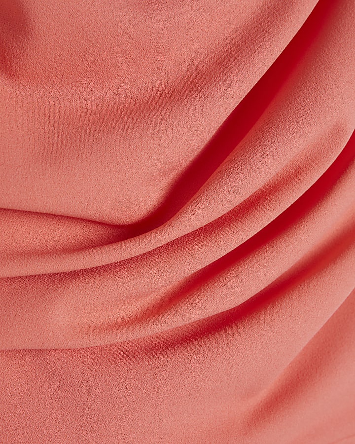 Orange Asymmetric Draped Jumpsuit