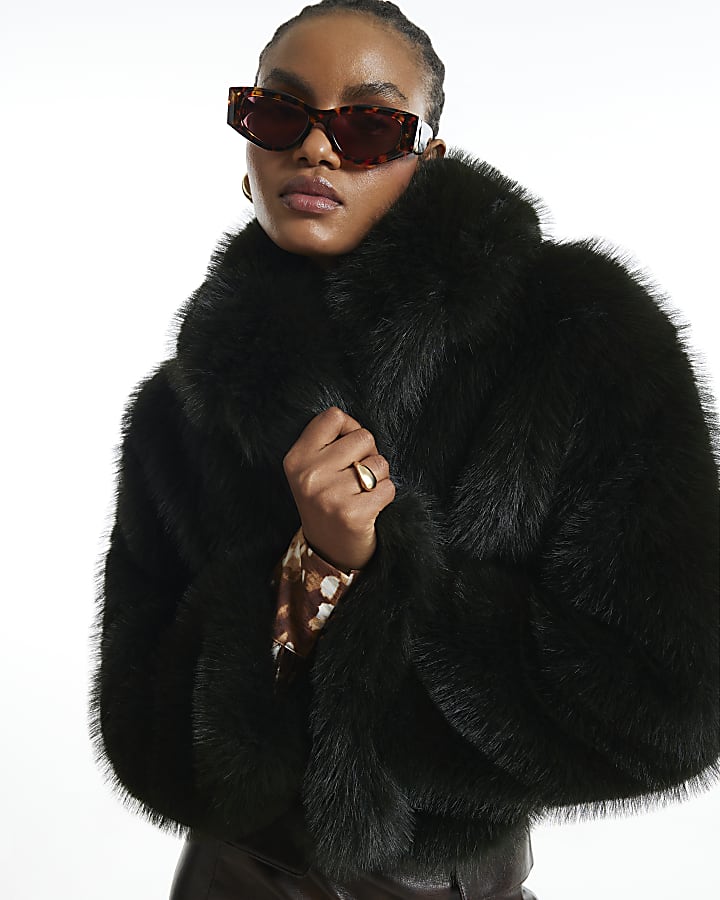 Green Faux Fur Short Jacket