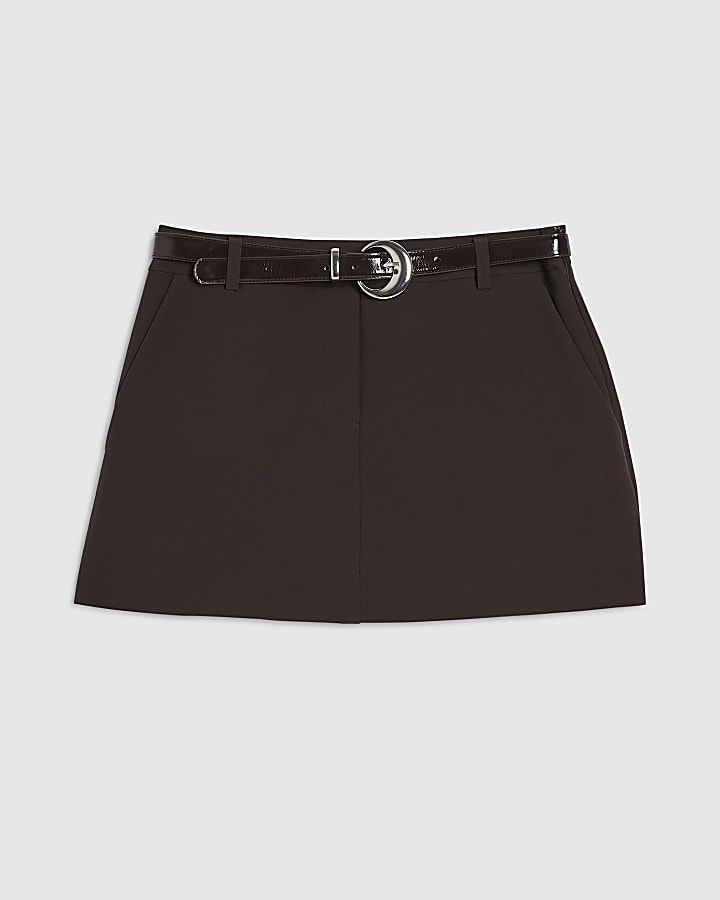 Brown Smart Belted Skort