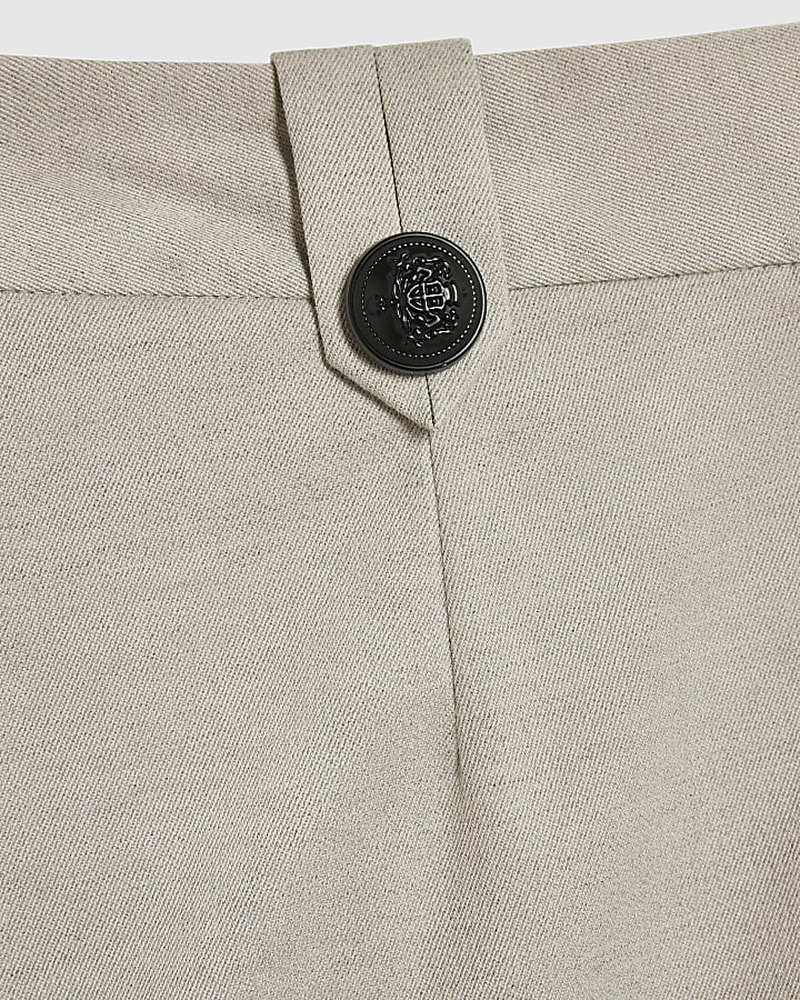 Beige Military Style Shorts