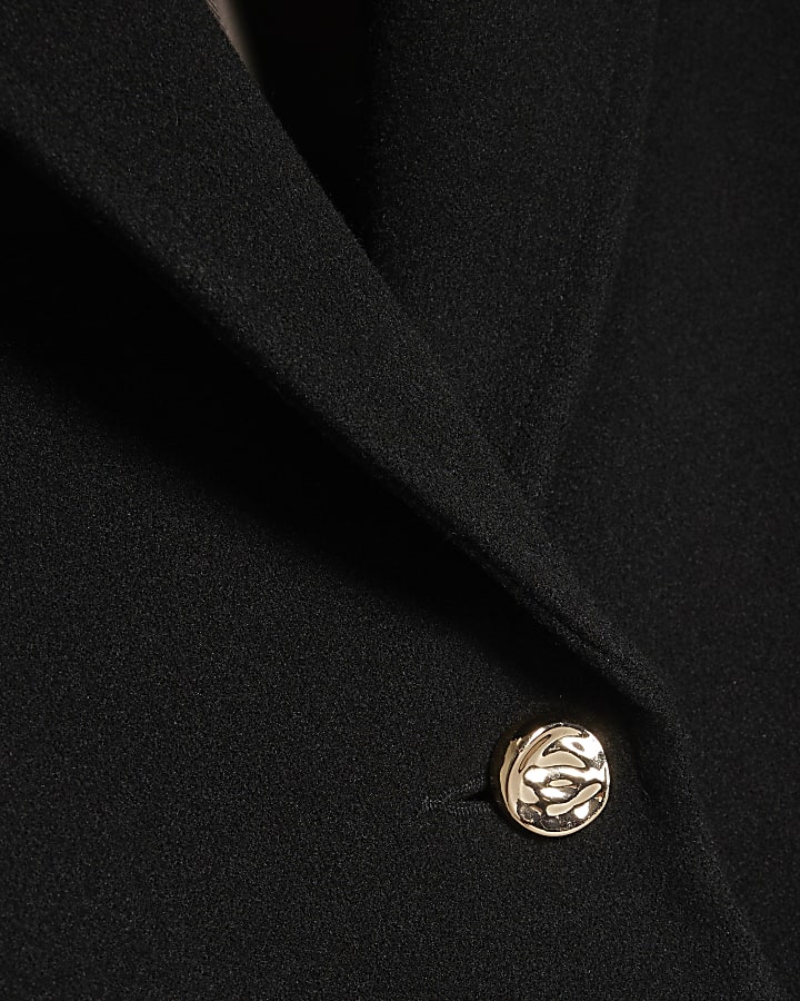 Petite Black Longline Coat