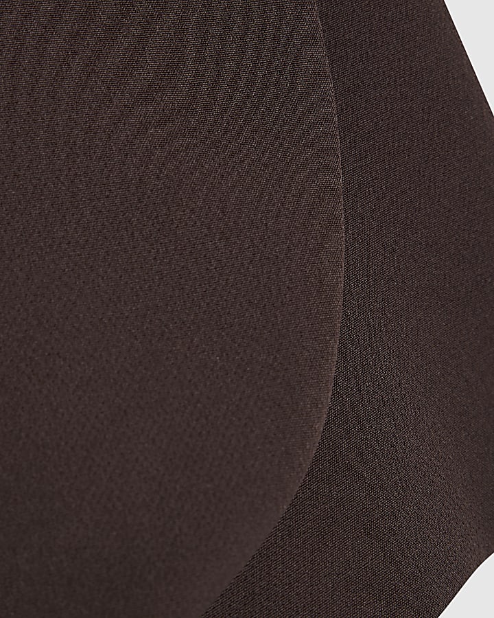 Brown Wrap Front Skort
