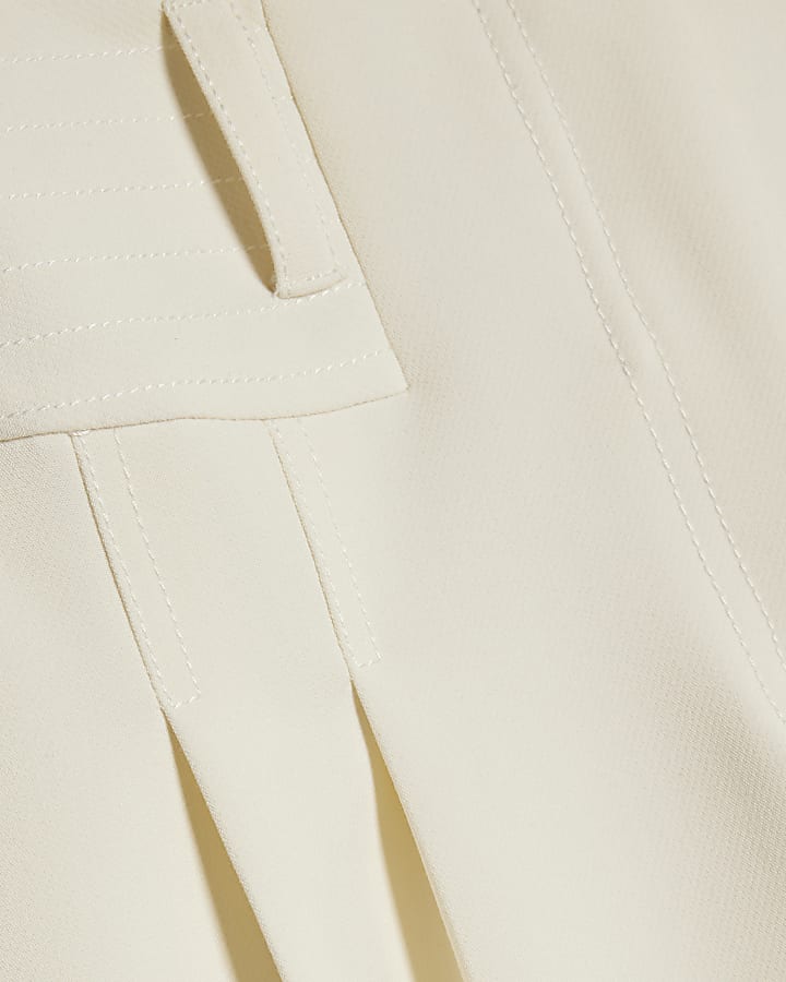 Cream Corset Detail Barrel Leg Trousers