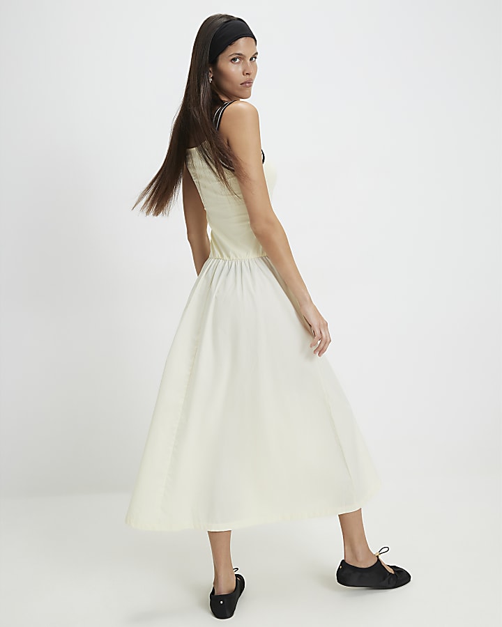 Yellow Pony Tipped Midi Dress